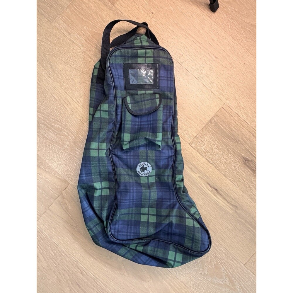 Centaur Equestrian Travelware Boot Bag Classic Green Plaid